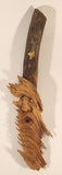 1997 Peter Peersman Whimsical Man's Face 13 3/4" Carved Wood Stick Branch