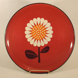 Vintage 1970s Takahashi Sunflower Pattern Red 13" Plastic Beverage Serving Tray