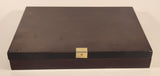 Vintage Dark Green Felt Lined Wood Jewelry Box