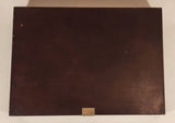 Vintage Dark Green Felt Lined Wood Jewelry Box