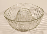Vintage Lemon Hand Juicer Reamer Wide Ribbed Depression Glass Bowl with Handle and Pour Spout