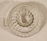 Vintage Lemon Hand Juicer Reamer Wide Ribbed Depression Glass Bowl with Handle and Pour Spout
