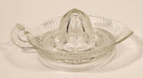 Vintage Lemon Hand Juicer Reamer Ribbed Depression Glass Bowl with Handle and Pour Spout