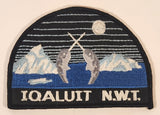 Iqaluit N.W.T. Narwahl's Fighting Near Ice Bergs Under Moonlight 3" x 4 1/4" Embroidered Fabric Patch Badge
