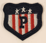 Stars and Stripes P Proud To Be American 1 3/4" x 1 5/8" Embroidered Fabric Patch Badge