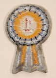 1st Place Winner Blue and Yellow Ribbon 1 1/4" x 2" Embroidered Fabric Patch Badge