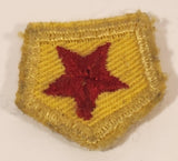Vintage Boy Scouts Fitness Red Star On Yellow 7/8" x 1" Embroidered Fabric Patch Badge