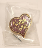 North York Heart Shaped Enamel Metal Lapel Pin