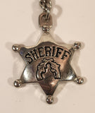 Sheriff Star Badge Crosses Revolver Guns Metal Keychain Key Ring