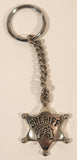 Sheriff Star Badge Crosses Revolver Guns Metal Keychain Key Ring