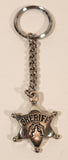 Sheriff Star Badge Crosses Revolver Guns Metal Keychain Key Ring