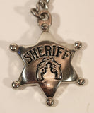 Sheriff Star Badge Crosses Revolver Guns Metal Keychain Key Ring
