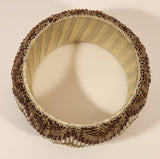 South Western Beaded Brown Tan Yellow Magenta Geometric Zip Zag Pattern Bangle Cuff Bracelet