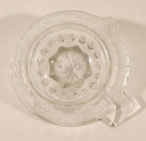 Vintage 1940s Lemon Hand Juicer Reamer Ribbed Depression Glass Bowl with Handle and Pour Spout