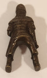 Vintage Japanese Samurai Soldier with Armor and Sword Miniature1 3/8" Bronze Metal Toy Figurine