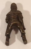 Vintage Japanese Samurai Soldier with Armor and Sword Miniature1 3/8" Bronze Metal Toy Figurine