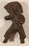Vintage Japanese Samurai Soldier with Armor and Weapon Miniature1 3/8" Bronze Metal Toy Figurine