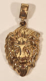 3D Lion Head Gold Tone Necklace Pendant