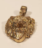 3D Lion Head Gold Tone Necklace Pendant
