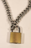 Silver tone Heavy Thick Chain with Padlock 13" Necklace