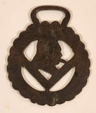 Antique Winston Churchill Themed Horse Brass Medallion 2 1/2" x 3 1/8"