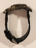Amona Brass Motorcycle Leather Strap Swiss Quartz Wristwatch