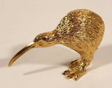 New Zealand Kiwi Bird Small 1 5/8" Gold Tone Metal Figurine