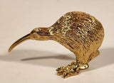 New Zealand Kiwi Bird Small 1 5/8" Gold Tone Metal Figurine