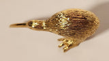 New Zealand Kiwi Bird Small 1 5/8" Gold Tone Metal Figurine