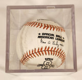 1990s Rawlings Cal Ripkin Jr. #8 Baltimore Orioles Official Ball American League Gene A. Budig Baseball in Display Case