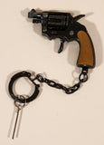 Vintage Hand Gun Revolver Miniature Metal Cap Gun Keychain Made in Hong Kong