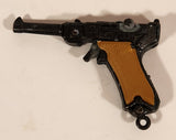 Vintage Luger Pistol Miniature Metal Cap Gun Keychain Charm Made in Hong Kong