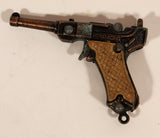 Vintage Victory 1980s German Mauser Pistol Miniature Metal Cap Gun Keychain Charm Made in Hong Kong