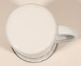 White with Black Rim Small 2 1/4" Kid's Enamel Metal Mug Cup With Handle