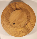 Oak Lazy Susan Turntable 13 3/4" Wood Table Top Rotating Server