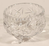 Vintage American Brilliant Pinwheel Crystal Tri-Footed 4" Glass Candy Dish Bowl