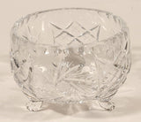 Vintage American Brilliant Pinwheel Crystal Tri-Footed 4" Glass Candy Dish Bowl