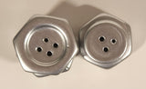 Nut and Bolt Silver Ceramic Salt and Pepper Shaker Set