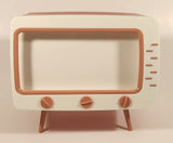Cell Phone Holder Television Shaped Pink and White Plastic Tissue Napkin Box