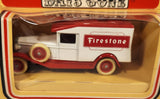 1983 Lledo Days Gone Firestone 1926 Packard Van Truck Red and White Die Cast Toy Car Vehicle New in Box