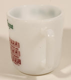 Vintage Hazel Atlas Tom And Jerry Auld Lang Syne Sheet Music 3" White Milk Glass Coffee Mug Cup