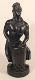 Vintage 1975 A Hip Original F-25 Hawaiian Warrior Drummer 12" Tall Carved Lava Rock Figurine Sculpture
