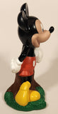 1994 Just Toys New York Disney Mickey Mouse Leaning On Tree Stump on Grass 8" Tall Vinyl Coin Bank