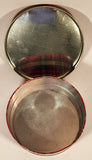 Scottish Red and Green Tartan Kilt Pattern Round 6 1/2" Tin Metal Container Christmas Gift Box