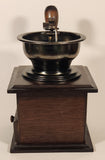 French Style Wood and Dark Metal Coffee Grinder Mill