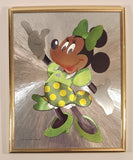 The Walt Disney Company Magic Effects Minnie Mouse in Bright Green White Polka Dot Dress 8 1/4" x 10 1/4" Frame Shiny Reflective Art Print Picture