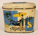 Vintage Gray And Dunn Biscuit Manufacturers Japanese Themed Tin Metal Container