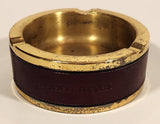 Vintage Studer ReVox Audio Equipment Brown Leather Wrapped Brass Metal Advertising Ash Tray