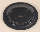 Antique 1800s Victorian Ornate Gold Pattern with Hand Painted Blue and White Dots No. G11 Black Oval 6 3/4" x 8 1/2" Papier Mache Mirror Plaque