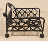 Ornate Banded Chain Link Black Heavy Cast Iron Weighted Napkin Holder